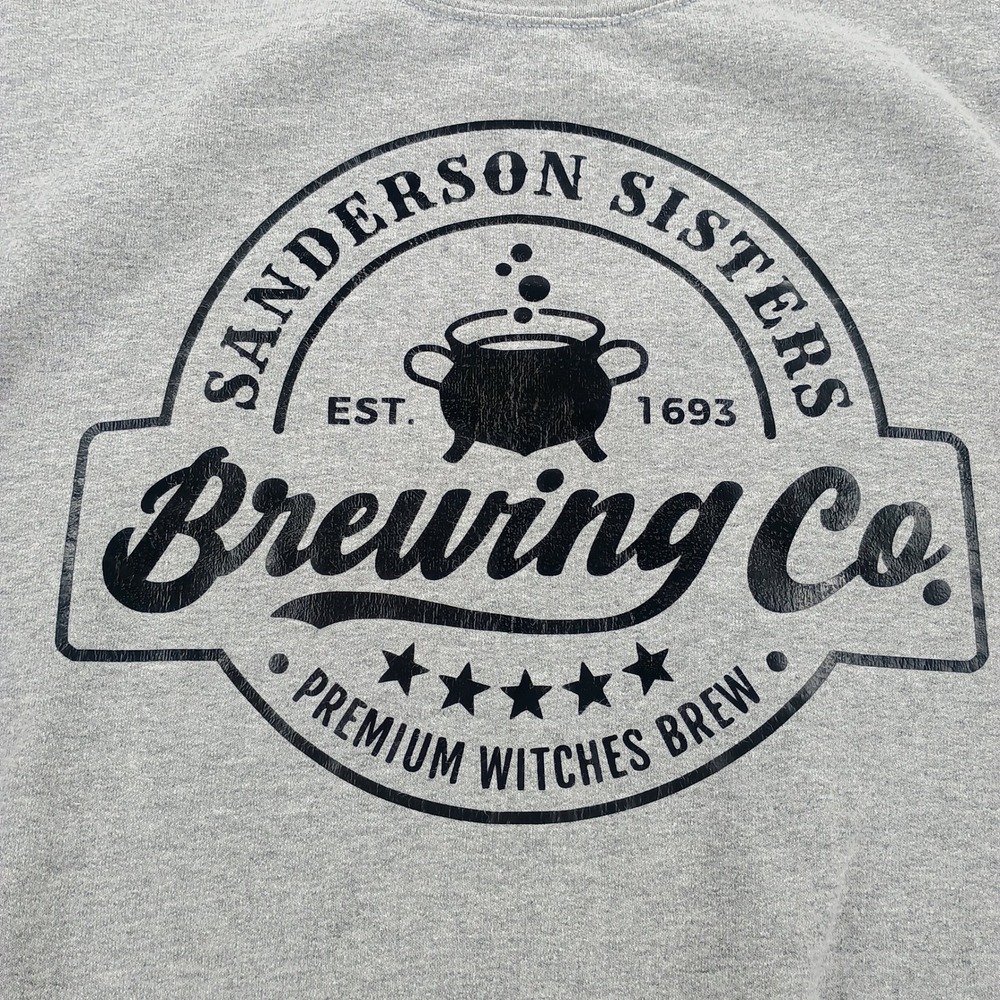 Gildan Unisex Sanderson Sisters Brewing Co Sweatshirt Grey Medium Graphic